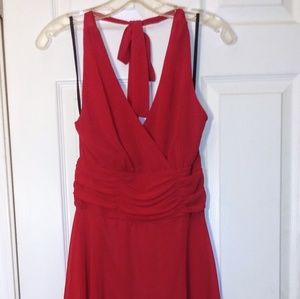 Red Connected Apparel Halter Dress Size 8